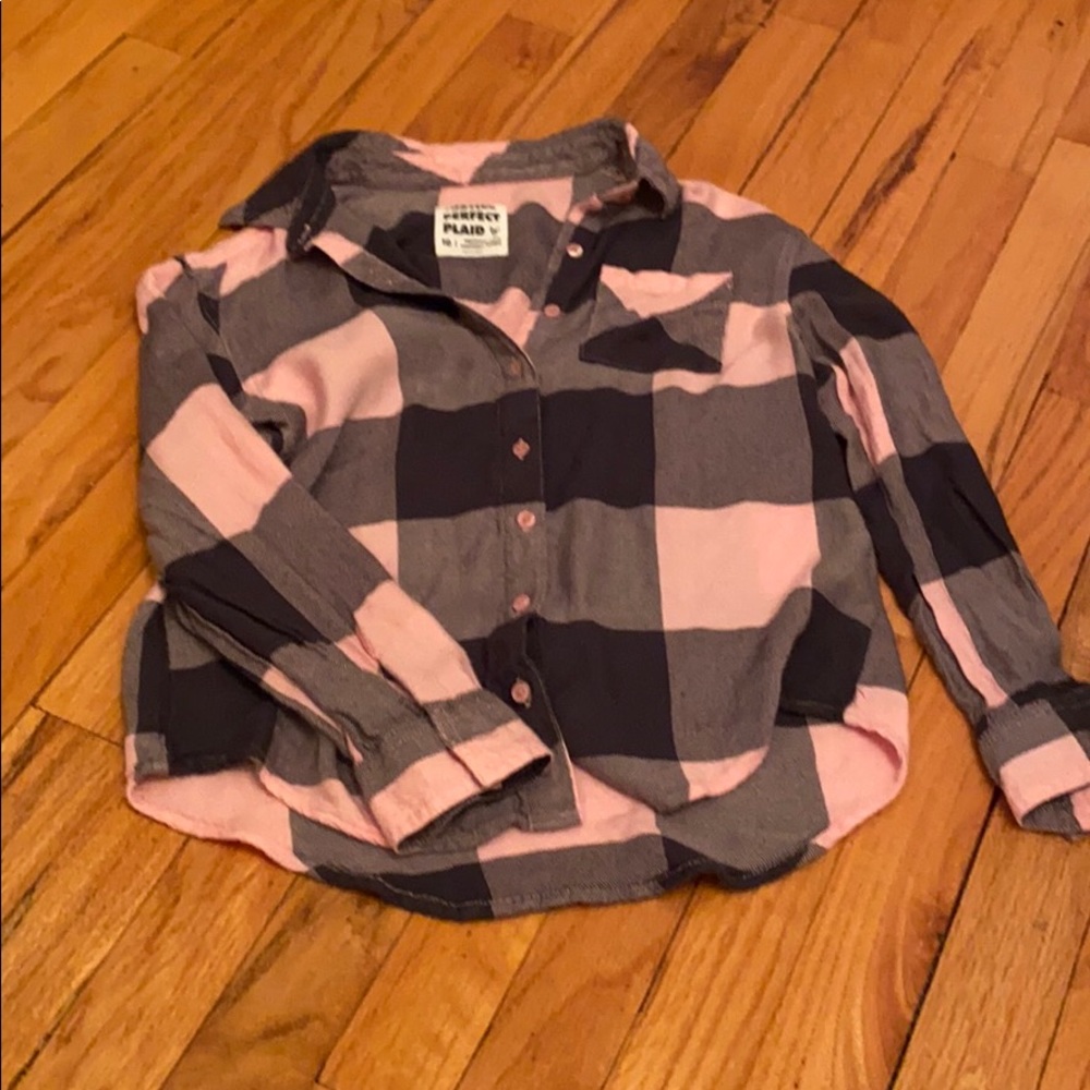 Girls Justice Plaid Long Sleeve Shirt